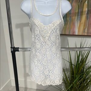 Secret Treasures Lace Chemise with Scalloped Hem